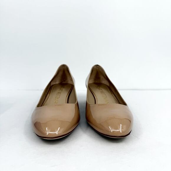 Stuart Weitzman Womens Vivienne 35 Pumps Size 7.5 Nude Patent Leather Heels EUC - Picture 10 of 15